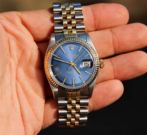 vintage rolex datejust blue dial|rolex datejust price chart.